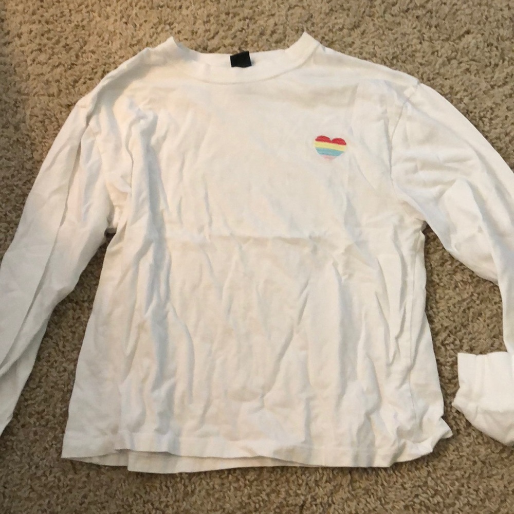 White Long Sleeve with Rainbow <3
